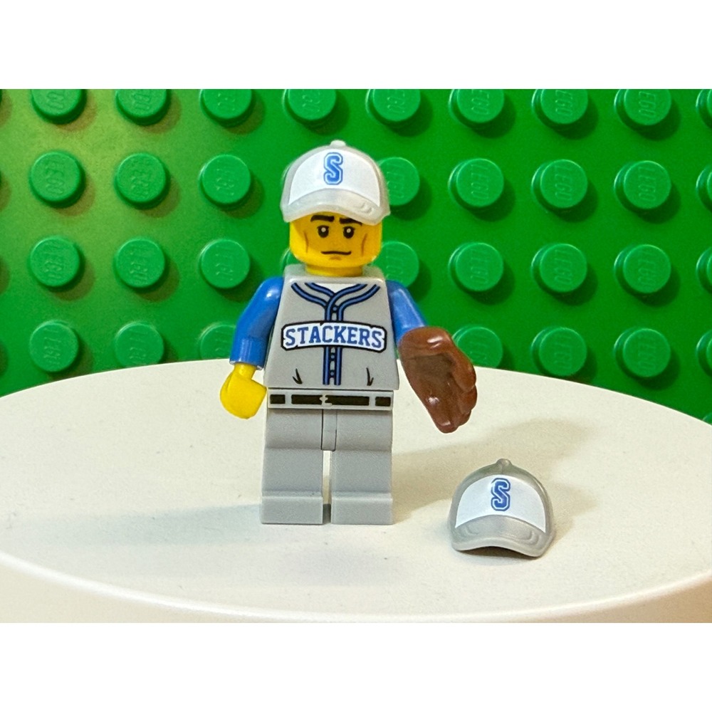 LEGO Series 3 Baseball Player Minifigure Stackers Team with Glove and Extra Hat